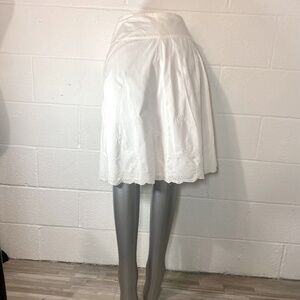 Hillard & Hanson Casual Women's White Eyelet Midi Skirt